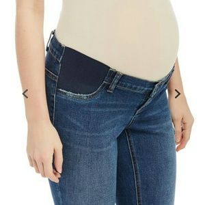 Indigo blue maternity side panel jeans